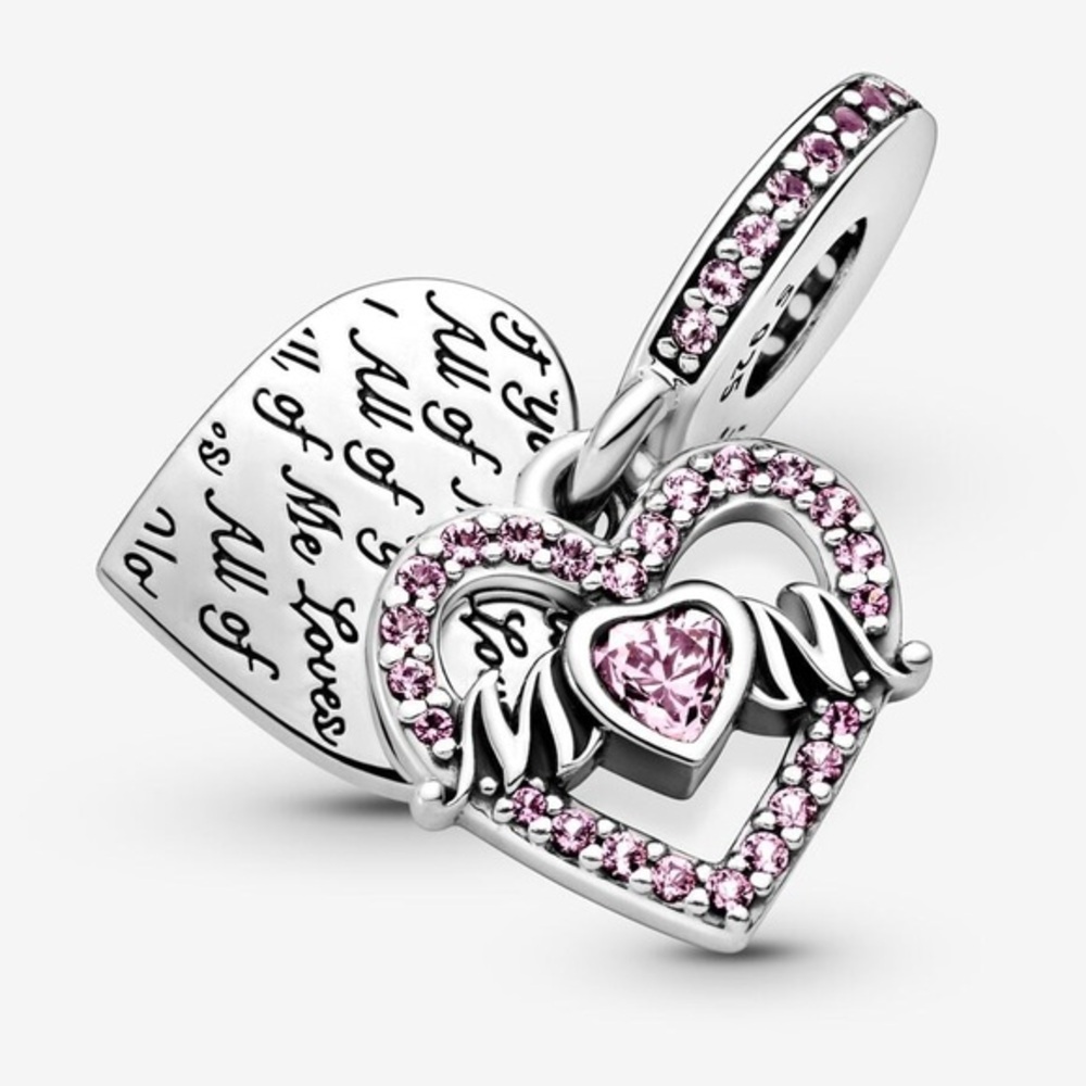 Heart Charm Bracelet with Pink Accents